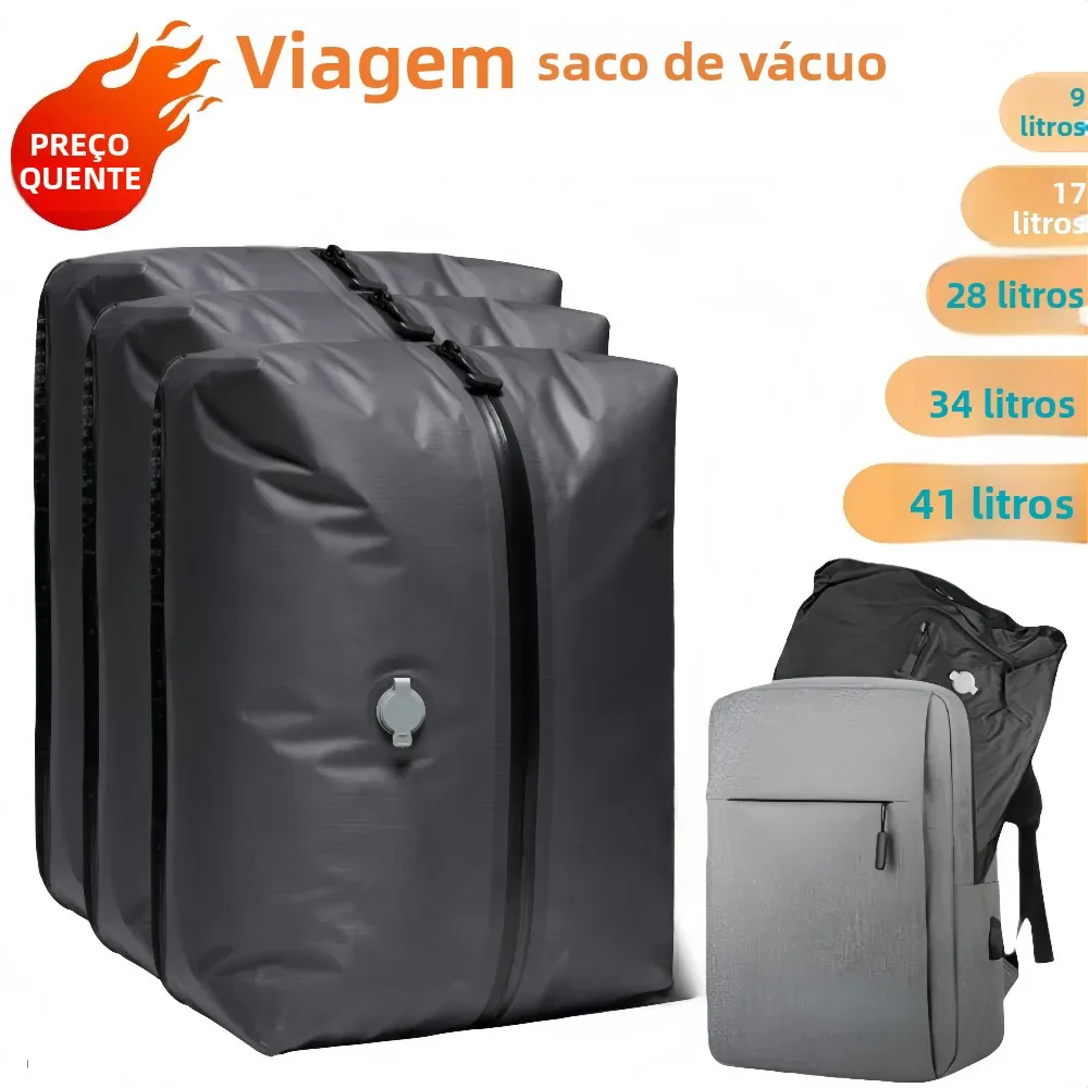 Sacos de compressão a vácuo leves ao ar livre para viagens de acampamento-organizador economizador de espaço para caminhadas viagens sacos de armazenamento de roupas