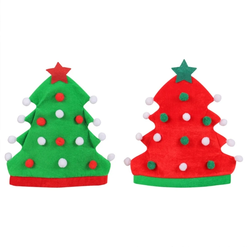 

Рождественская шляпа Креативная плюшевая рождественская елочная шляпа Украшение Необычное платье Кепка Подарок T84E