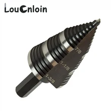 

HSS 6542 Titanium Coated Faster Drilling Step Drill Bit 19 Steps 7/8 To 1-3/8 Double Fluted Metals Platic Wood Cone Drill Bits