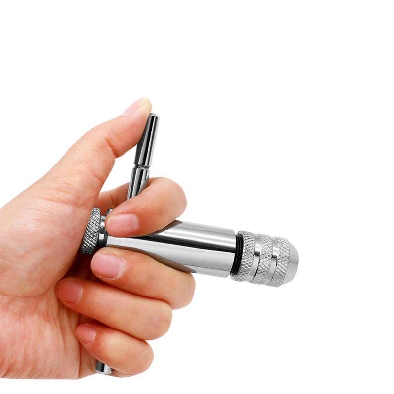 Description Picture 3 of itemAdjustable T-Handle Ratchet Tap Wrench Hand Manual Holder Wrench M3 M4 M5 M6 M8 Metric Machine Screw Thread Plug T-shaped Tool