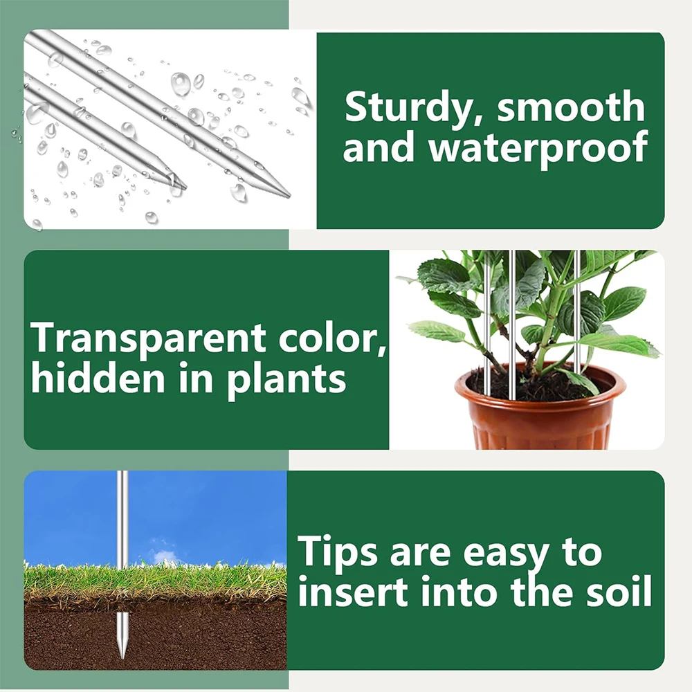 Plant Stakes Sticks Acrylic Clear Support Garden Single Stem Orchid for Indoor and Outdoor Orchid Potted Tomatoes Flowers