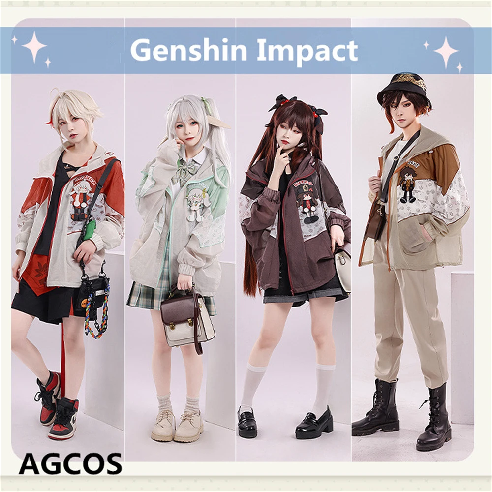 

AGCOS Game Genshin Impact Nahida Kaedehara Kazuha Hu Tao Morax Zhongli Doujin Cosplay Costume Sunscreen Jacket Coat