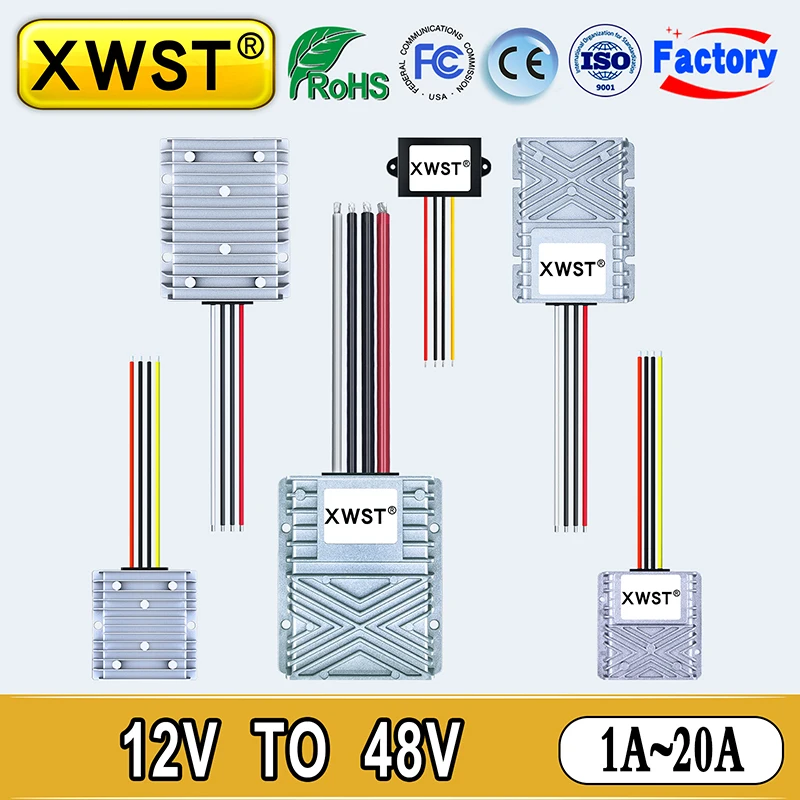 Factory Waterproof DC DC Converter 10-45V to 48V Boost Voltage Regulators 12V 24V to 48V Transformer Car Power Supply Module