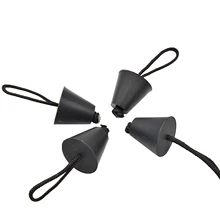 

5pcs Kayak Scupper Plugs Silicone Drain Holes Stopper 10pcs Nylon Pad Eyes With 20pcs Screws For Kayak Rowing Marine Boat-Black