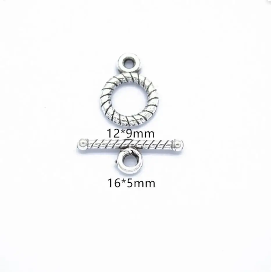 200sets ring12x9mm bar is 16*5mm T-Bar Round Circle Toggle Clasps Bracelet Connectors Findings F0256