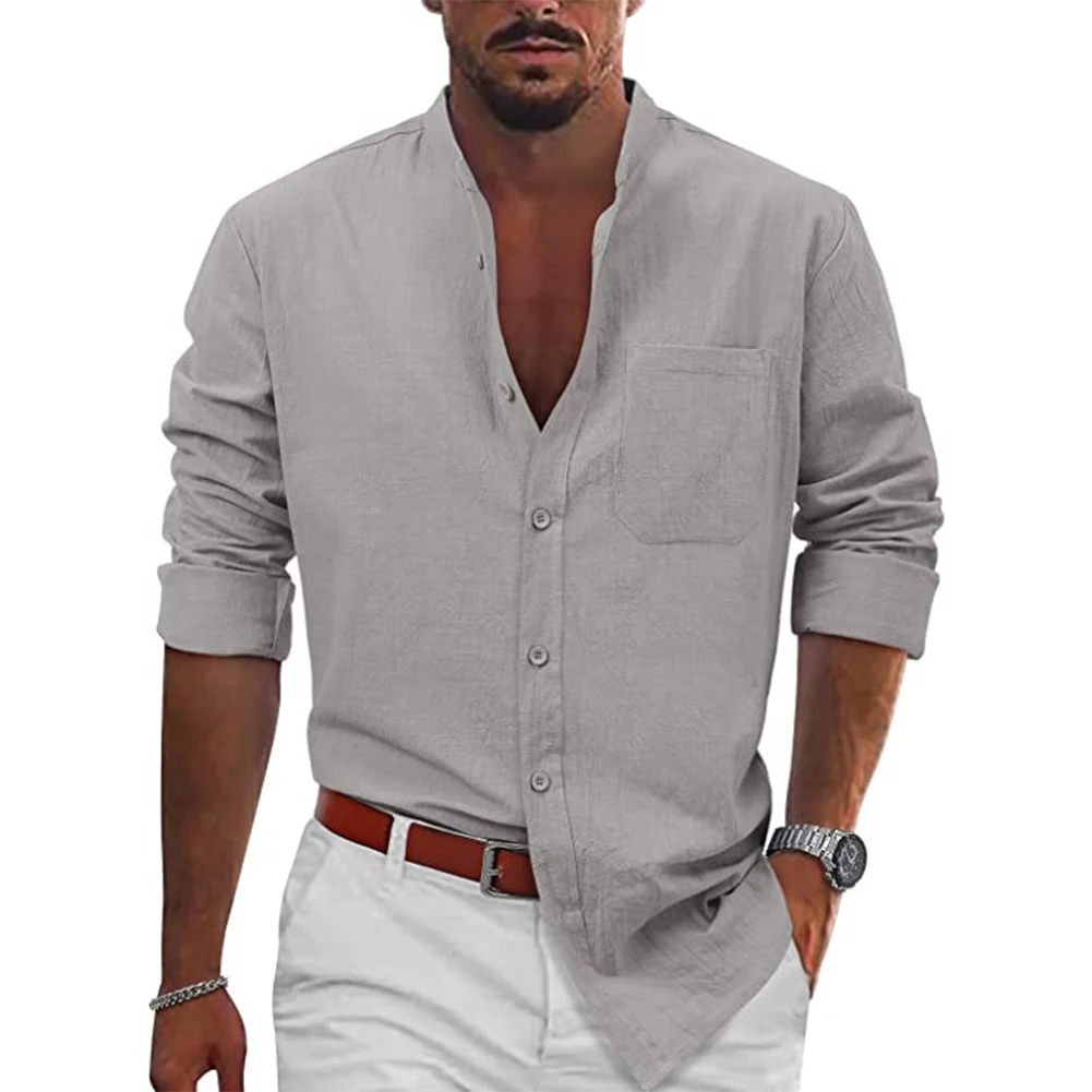 

Comfy Fashion Mens Shirt Blouse Tops Button Down Casual Collared Dress Shirt Cotton Blend Dress Shirt Four Seasons