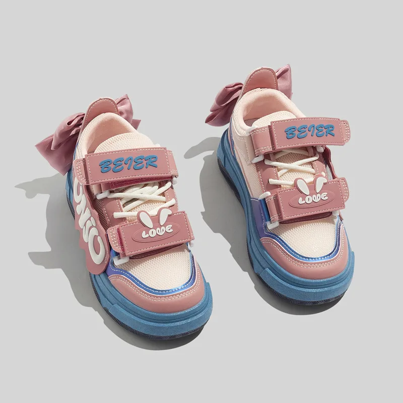 

Женская обувь для скейтборда на толстой подошве, новинка весны 2024, Корейская версия, маленькая белая женская обувь для студентов