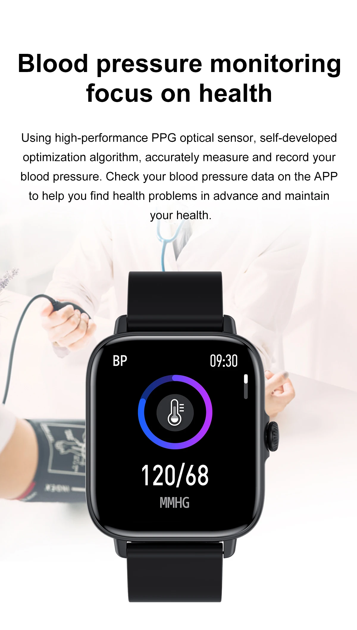 T46S Men's Smart Watch Sports Fitness Tracker Bluetooth 5.0 Call Watch Heart Rate Blood Pressure Monitoring Waterproof Bracelet