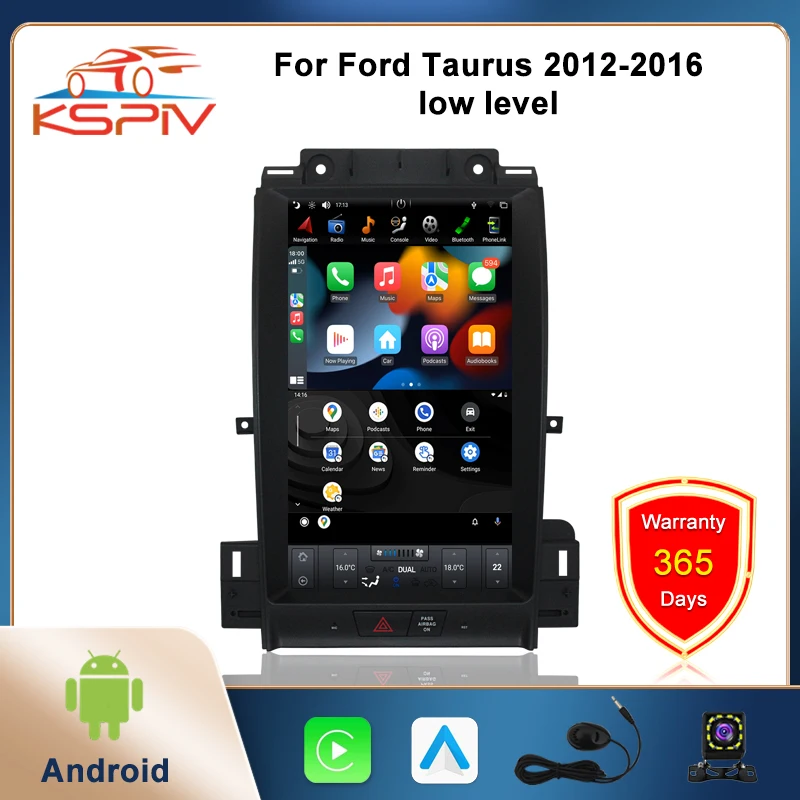 

For Ford Taurus 2012-2016 Manual A/C Android 13.3 inch Tesla Vertical screen Car Radio Carplay GPS Navigation Bluetooth Stereo