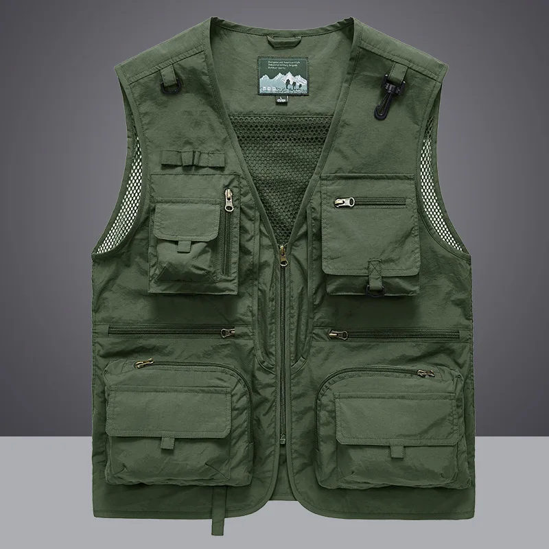 

Men Unloading Tactical Vest Coat Casual Photographer Waistcoat Mesh Work Sleeveless Jacket Tools Pocket Vest L XL 2XL 3XL 4XL5XL