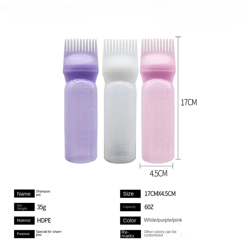 Hair Refillable Bottle Applicator Comb Multicolor Plastic Dispensing Salon Oil Hair Coloring Hairdressing Styling Tool 170ml hair oil applicator bottle