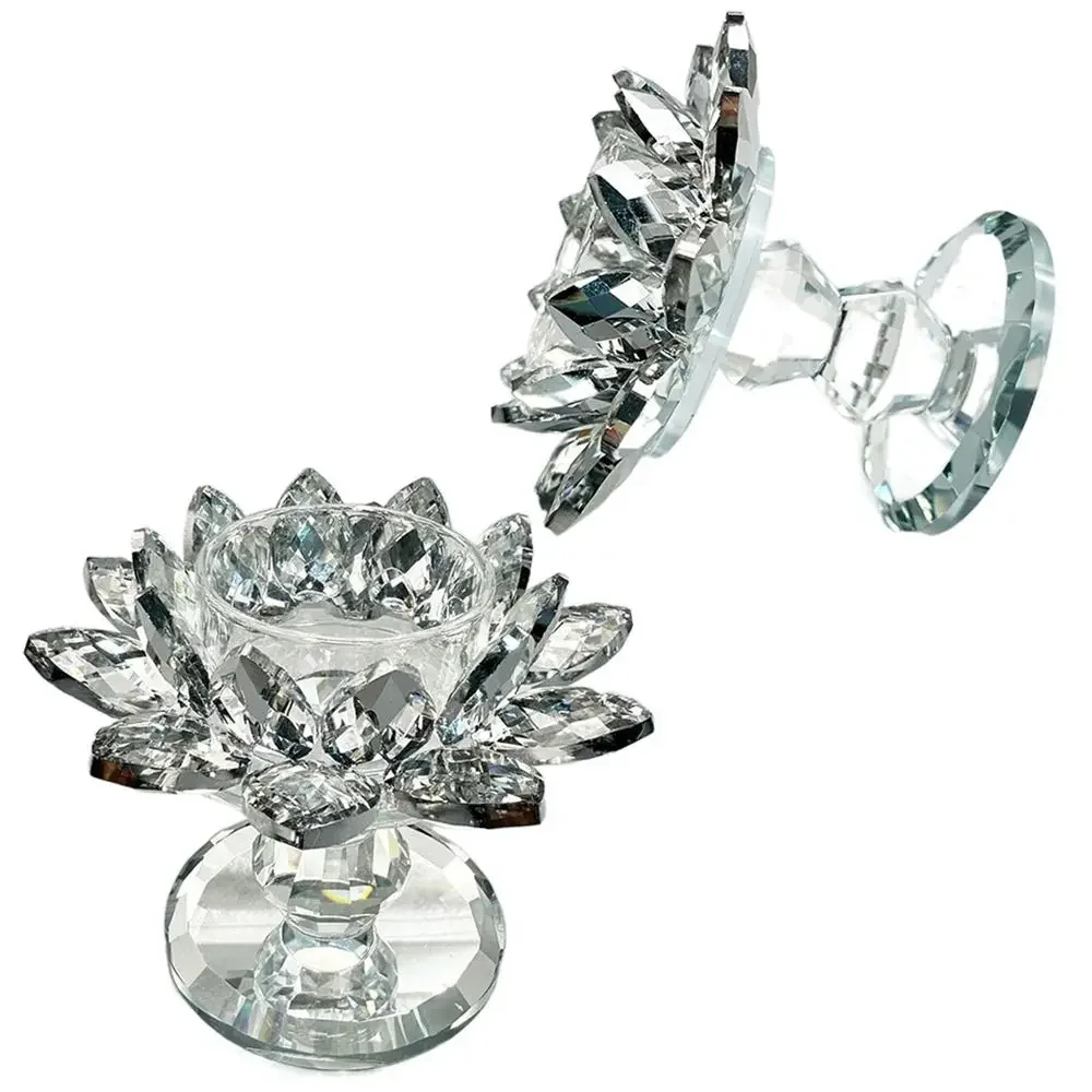 Bougeoir Photophore Lotus Blanc - Vibrations Cristallines