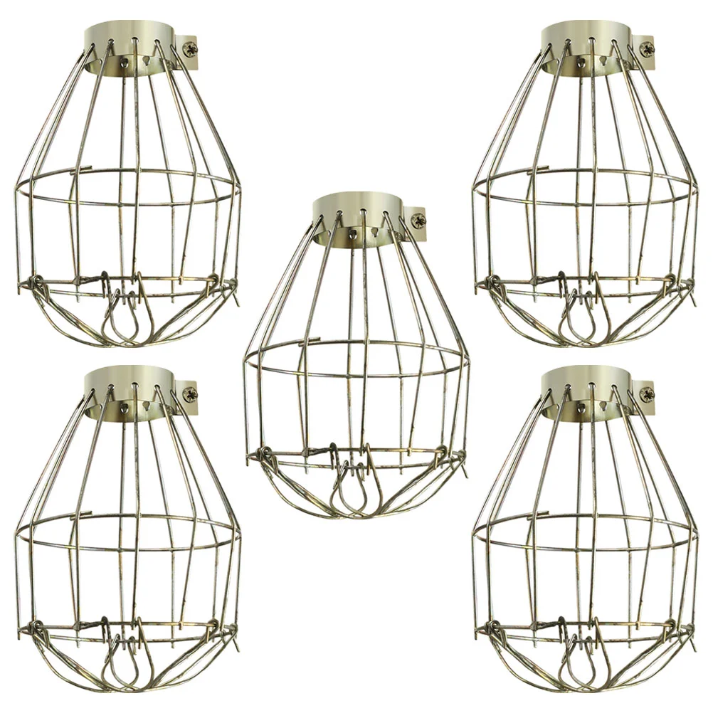 Metal Bulbs Guard Adjustable Industrial Clamp Metal Light Bulbs Cage Vintage Wire Lampshade Hanging Lamp Covers