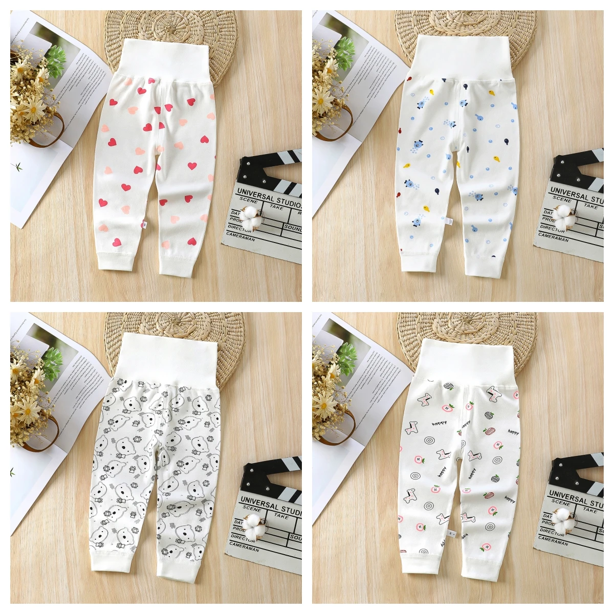 Unisex Newborn Infant Kids Trousers Spring Autumn 2026 Baby Boys Girls Leggings High Waist Soft Cotton Baby Pants Clothing 0-24M