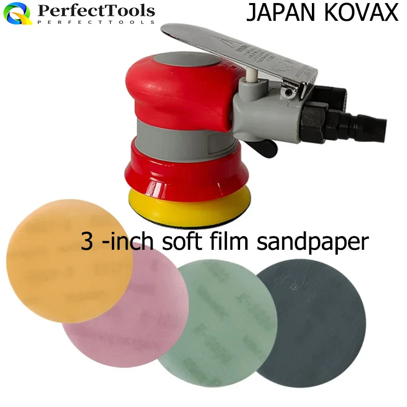 50 Pcs Of KOVAX 3 Inch Soft Sandpaper 75mm Round Self-adhesive Flocking Dry Sanding Paper Car Paint Finish Polishing