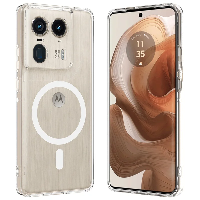 Clear Protective Magnetic Charging Case for Motorola Edge 50 Ultra