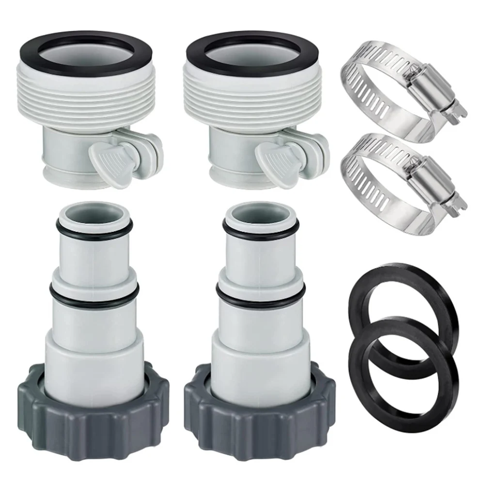 

1 Set Pool Hose Adapter To Plunger Valve Converts 1.5" And 1.25" Hoses For Intex Swimming Pool Cleaning Hose Conversion Adapter