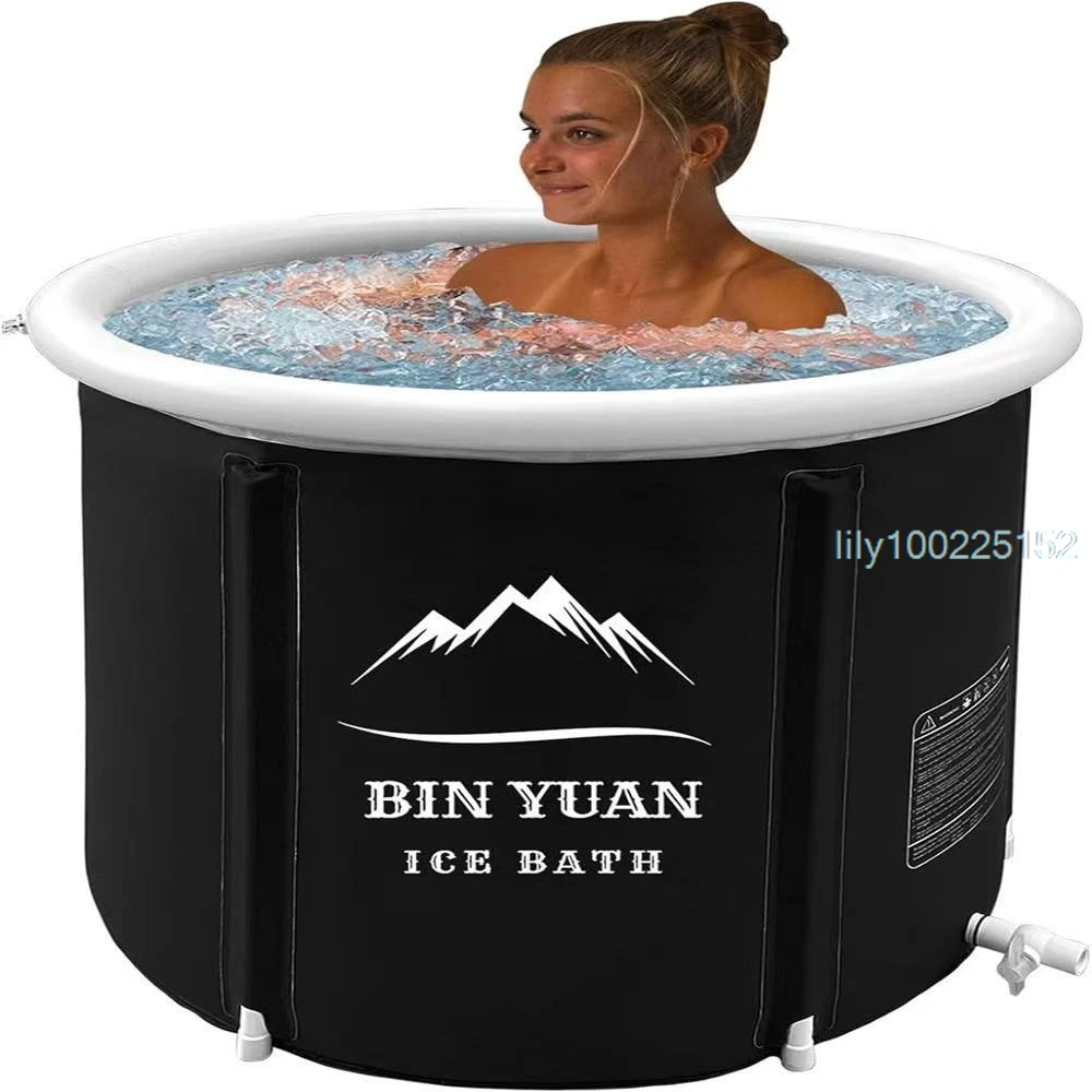 Portable Inflatable Ice Bath Tub-Freestanding Bathtubs for Adults with Foldable Design, Outdoor Cold Plunge Tub, Hot Tub Spa