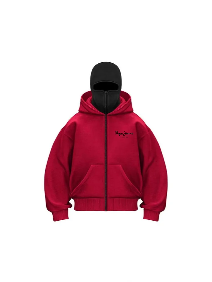 Balaclava Sweat à Capuche Zippé Pour Homme Avec Cagoule