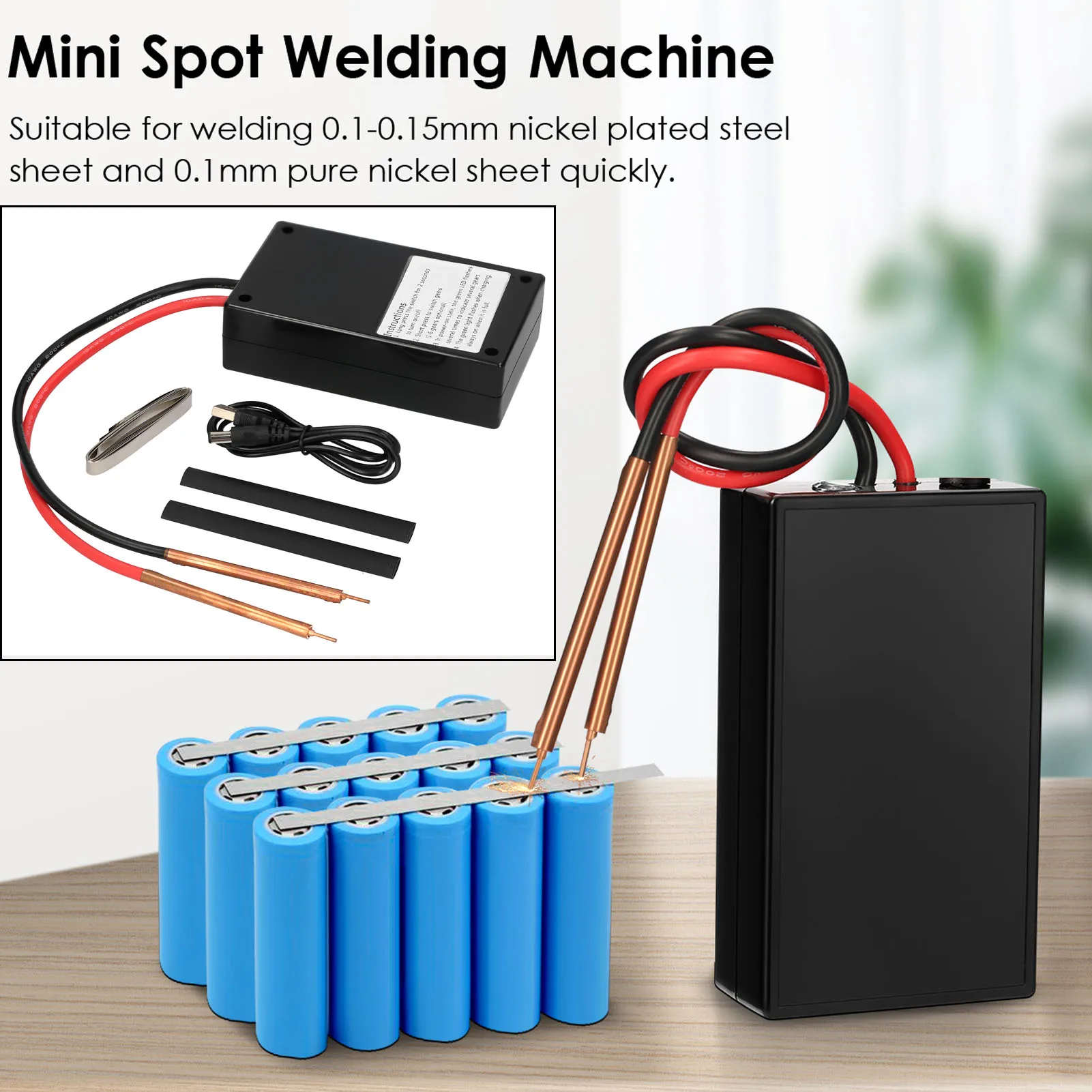 

Spot Welder Portable 6 Gears Adjustable Mini Spot Welding Machine for 18650 Battery Spot Welder Spot Welding Machine Tool Kit