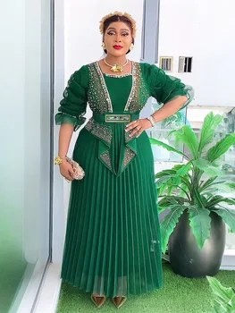 Abiti africani per le donne Nuova moda Plus Size Piega Abito lungo da sera per feste Dashiki Ankara Abiti Robe 2025 Abiti africani 1