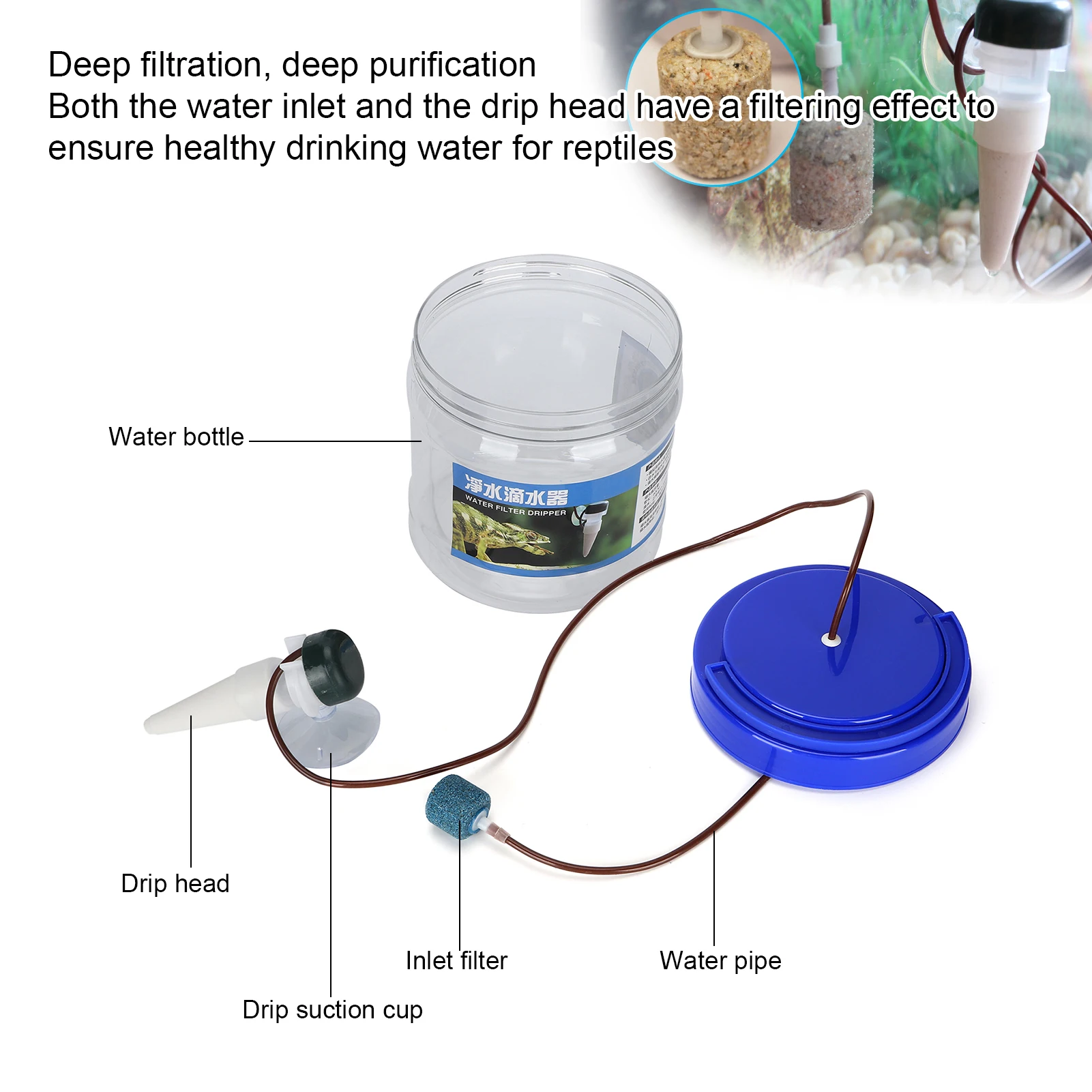 Reptile Water Dripper Kit Plants Irrigation Devices Reptile Humidifier Watering Tool reptile feeding tongs