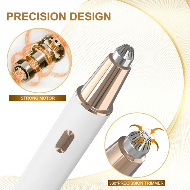 Facial Epilator Electric Eyebrow Trimmer 2 in 1 Painless USB Beauty Grooming Kit for Women Men Travel