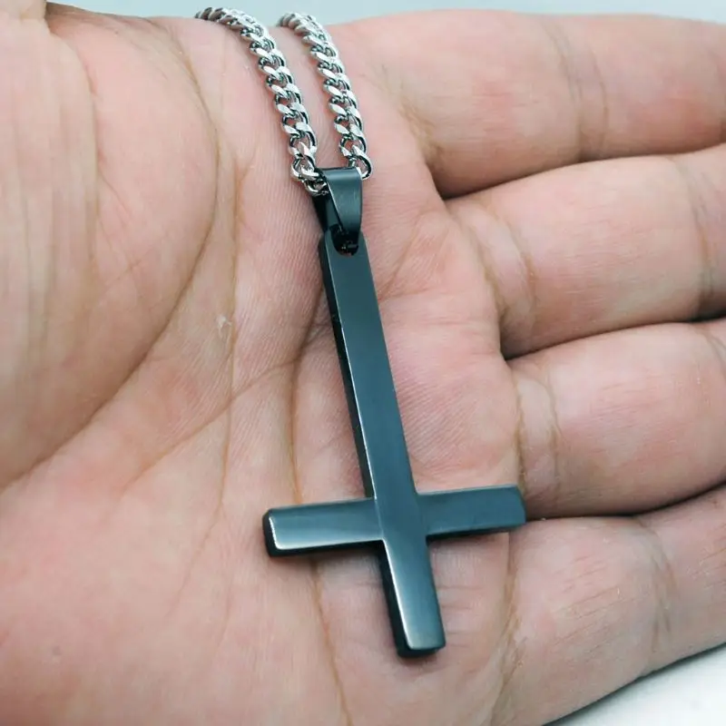Upside Down Silver Cross Pendant Necklace, Gothic Alternative Necklace for  Women and Men, Inverted Crucifix Gothic Emo Grunge Necklace. - Etsy