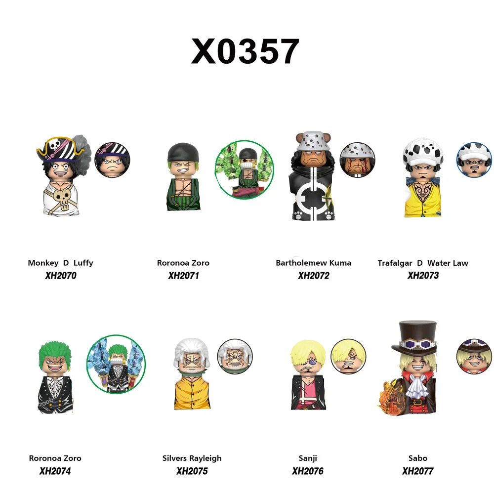 Anime Series Action Figures ONE PIECE Momkey D Luffy Roronoa Zoro Bartholemew Kuma Building Blocks Doll Children's Hobbies Gifts