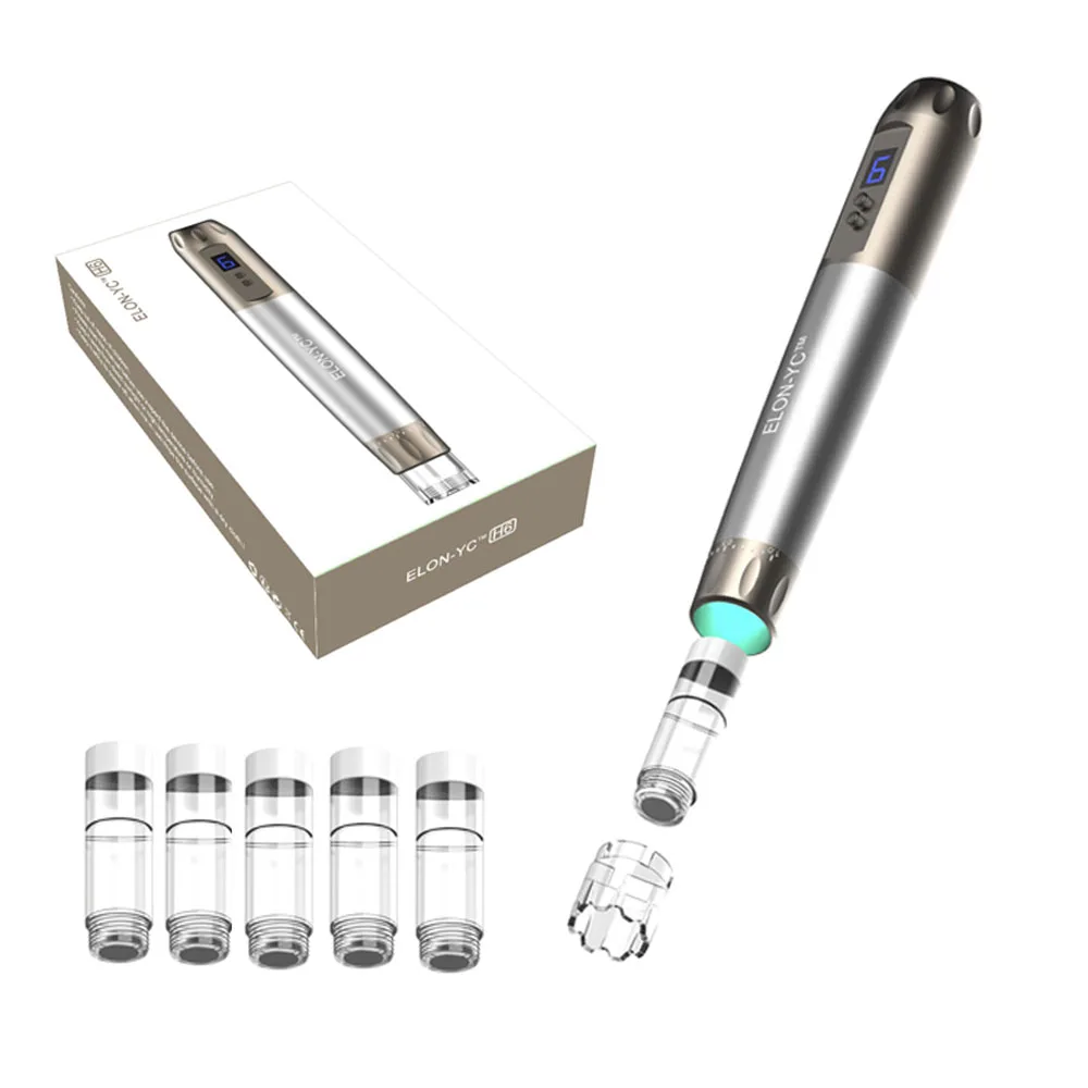 Hydra Dermapen H6 Microneedling Dermapen Professionale Wireless Con 5 Cartucce Derma Stamp Applicatore Di Siero Spa Per La Cura Della Pelle