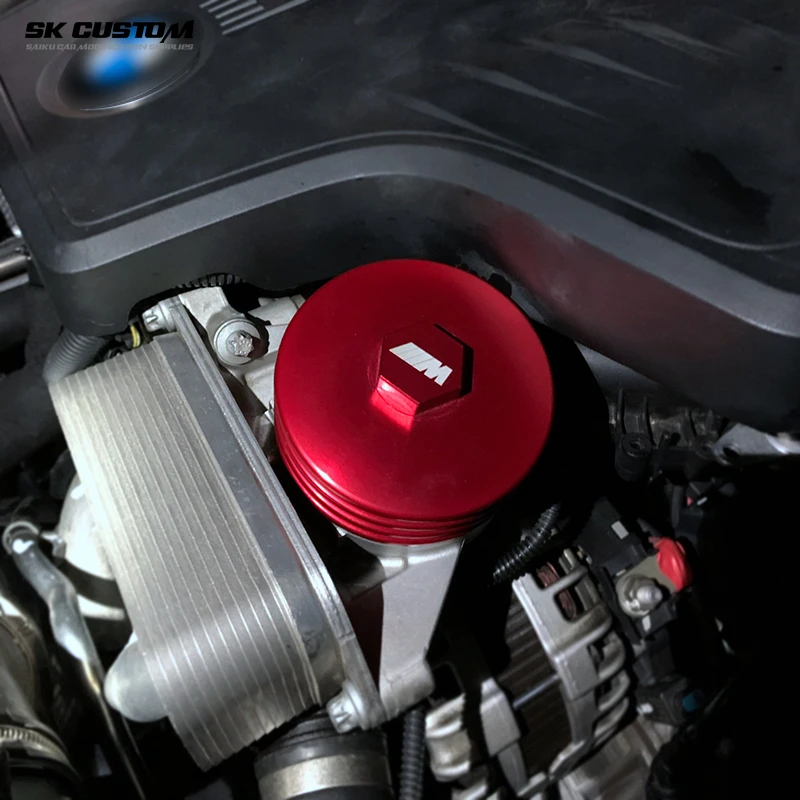 SKCUSTOM For BMW N20 N51 N52 N53 N54 N55 Z4 M3 M4 S55 Engine Oil Filter Housing AluminumAlloy Filter Cover Car Modification Part