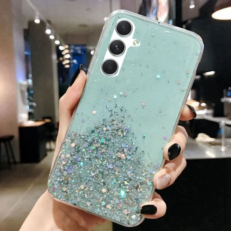 Coque de téléphone à paillettes scintillantes, étui arrière souple et complet pour samsung galaxy A14 A24 A34 A54 S23 ULTRA PLUS + A546B A245f A145F_voghion.com