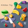 Children Pretend Play Cooking Toys Simulation Food Fruit Vegetable Kitchen Toys Montessori Educational Interactive Toy For Girls 6