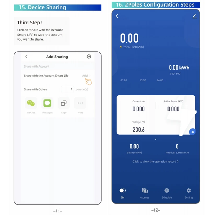 1P/2P TUYA WiFi Smart Circuit Breaker Echtzeit-Timer Energie Spannung Strom Meter Schutz Stimme Fernbedienung schalter 1A-63A – Detail 20