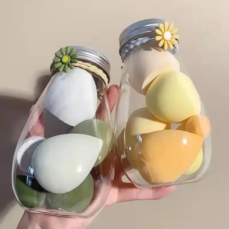 

6Pcs Soft and Hygienic Cosmetic Puff in Bottle Packaging for Flawless Makeup Application - Travel-Sized Set Ultra-Soft and Clean