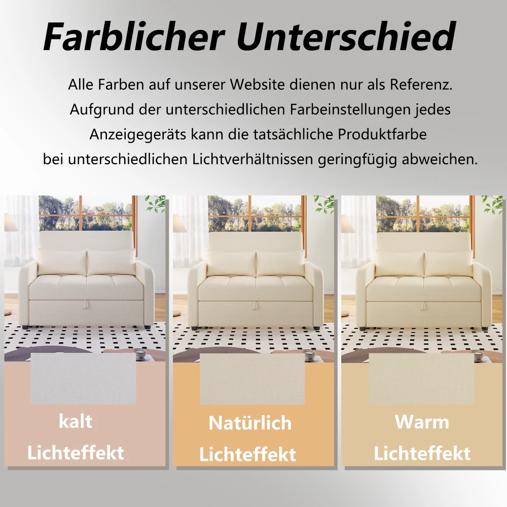Multifunktionales Klappschlafsofa, Sofa mit verstellbarer Rückenlehne, ideal für kleine Wohnungen und Studentenwohnheime, 180 x 127 cm großes Komfort-Schlafsofa – Detail 3