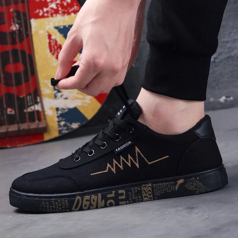 

Summer New Men Canvas Shoes Lightweight Breathable Casual Shoes Outdoor Comfortable Lace-up Flats Shoe Fashion Zapatillas Hombre