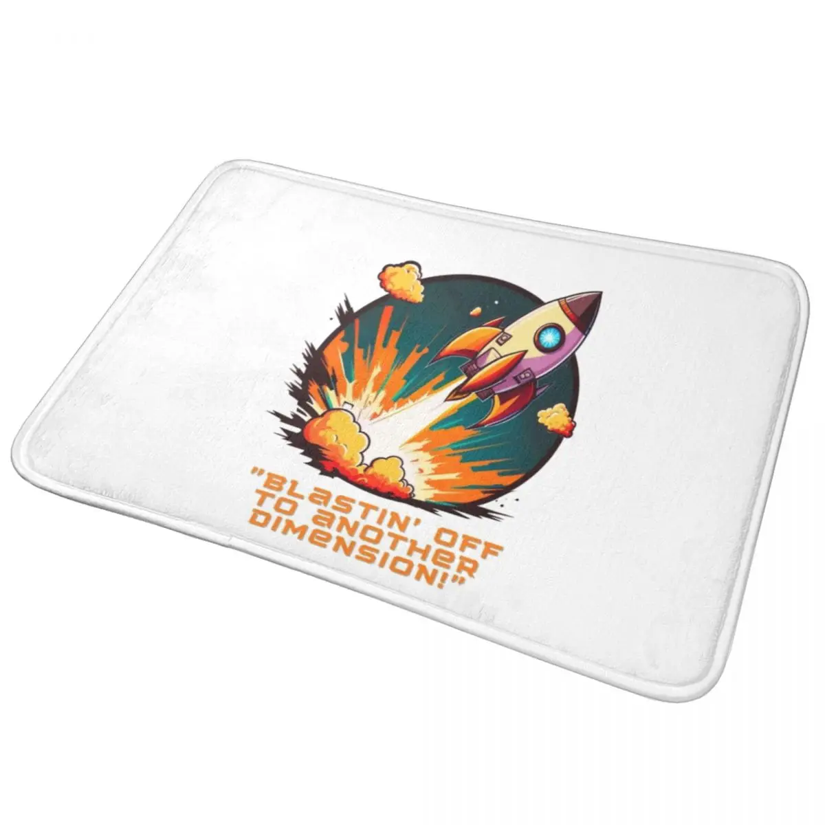 

A Rocket Ship Doormat Anti-skid Super Absorbent Bathroom Floor Mats Home Entrance Rugs Kitchen Bedroom Carpet Outdoor Footpad