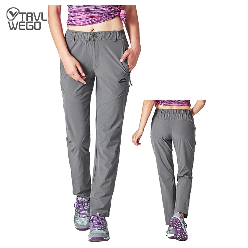 Hiking Pants Women Summer Trekking Pants Outdoor Running Walking Fishing Elastic Quick Dry