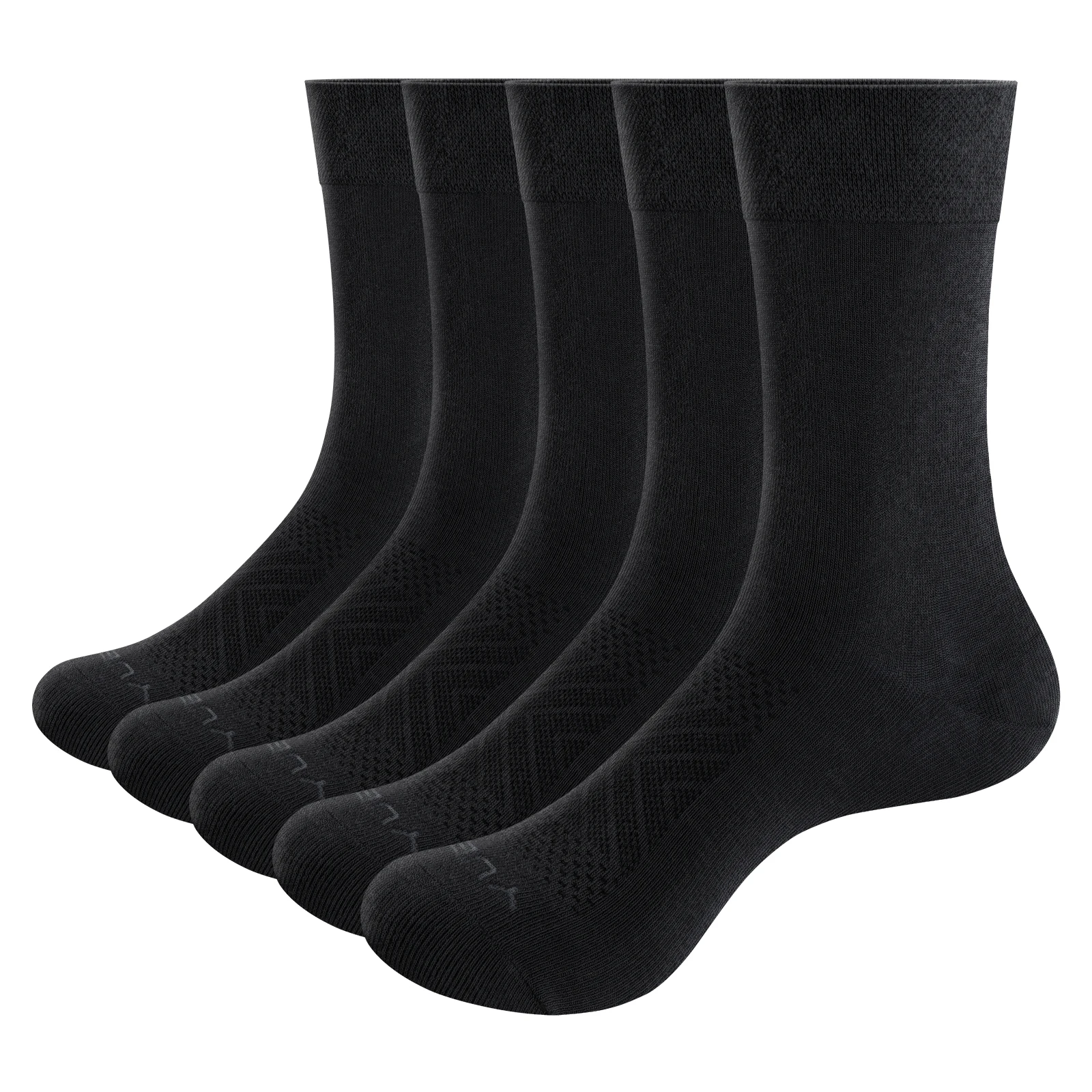 YUEDGE chaussettes de base pour hommes chaussettes habillées noires chaussettes en coton pour hommes taille 38-50, 5 paires de chaussettes respirantes mi-mollet pour tous les jours