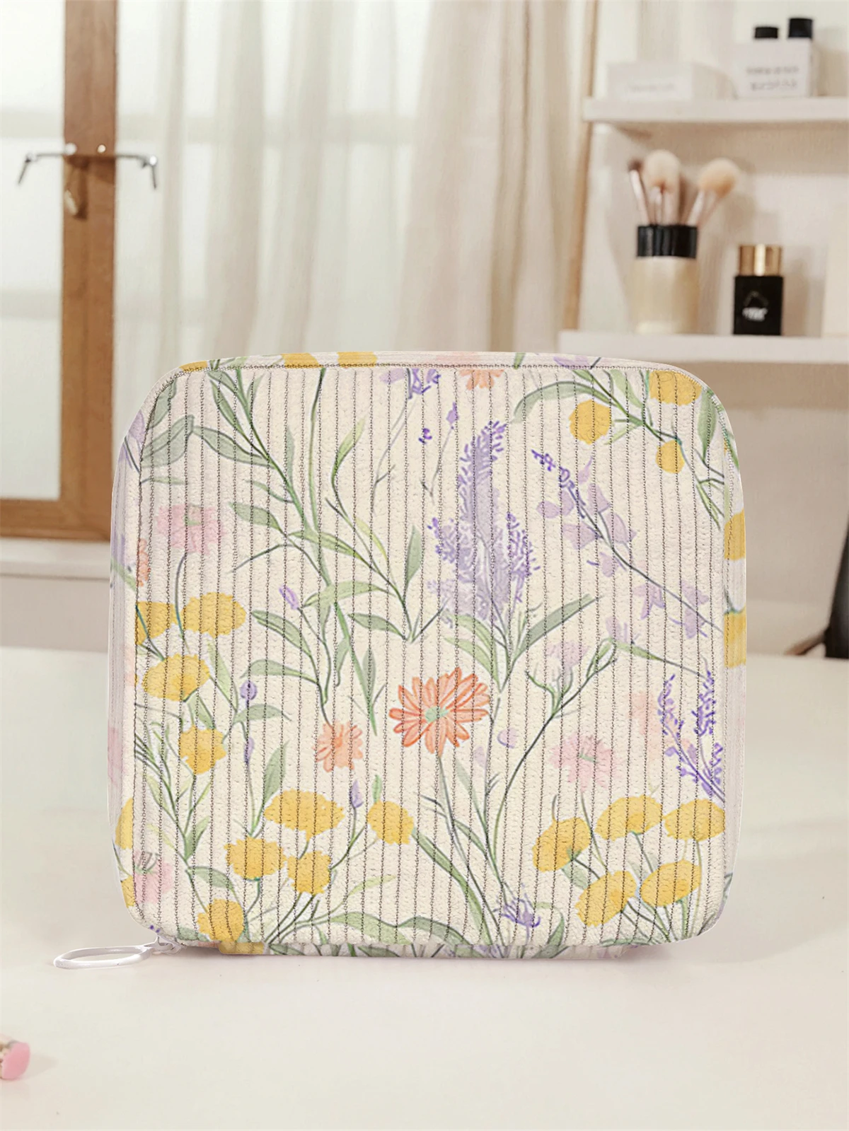 Floral pattern printed sanitary napkin storage bag, women's lightweight tissue bag, sanitary tissue bag