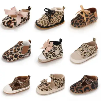 0-18M Scarpe per neonato Scarpe da bambino femminile con motivo leopardato carino Scarpe sportive Sandali Scarpe da passeggio comode con suola morbida 1