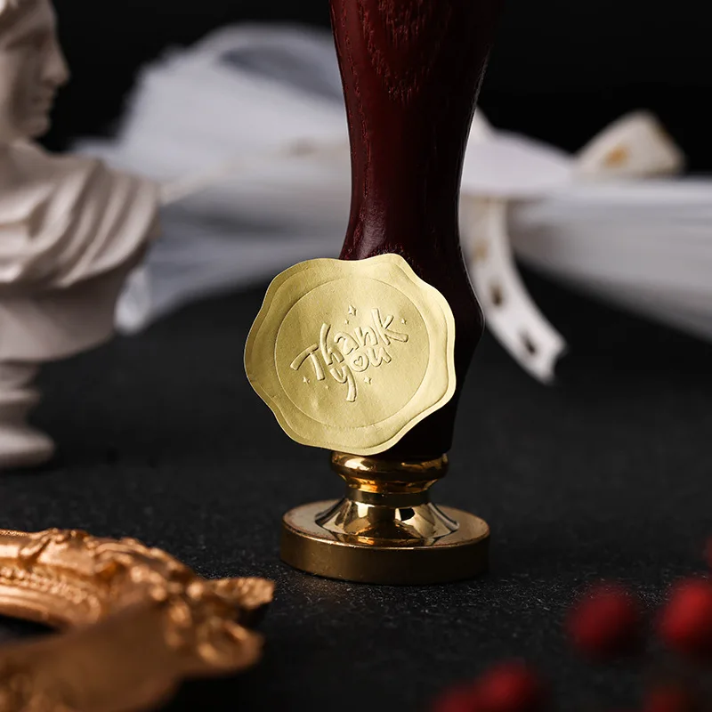 150pcs Golden Font Thank You Stickers Kraft Festival Decorative Stickers Tags Envelope Christmas Stickers Scrapbooking