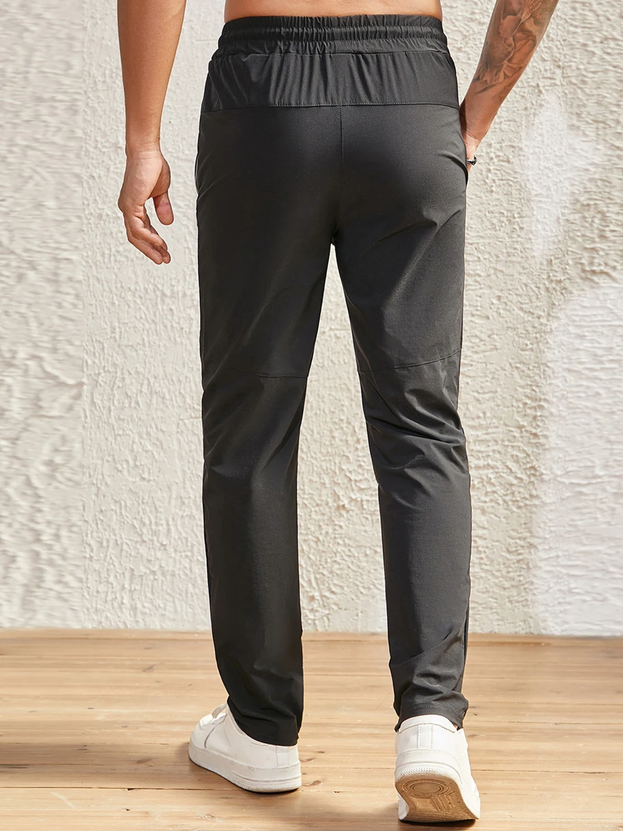Men's Elastic Waist Pants with Drawstring and Pockets 4