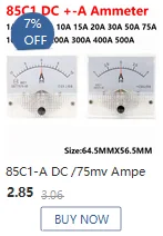 85C1 DC Analog Panel Voltmeter Amperemeter Amp Volt Meter Gauge 1A 5A 10A 20A 30A 50A 75A 100A 150A 200A 250A 300A 400A 500A – Detail 11