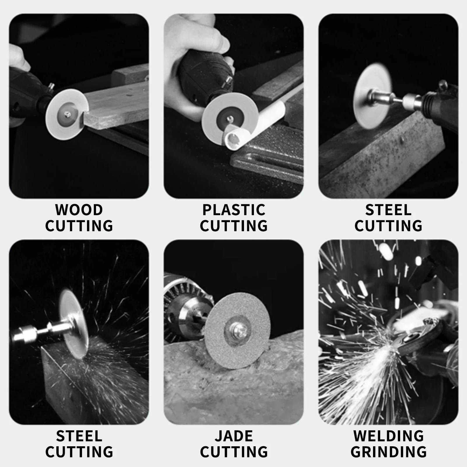 20/30/40/50mm Diamant Trennscheibe Mini Sägeblatt 3mm Dorn Dremel Dreh Werkzeug Set für Schmuck Stein Holz Pvd Schneiden 5 stücke – Detail 8