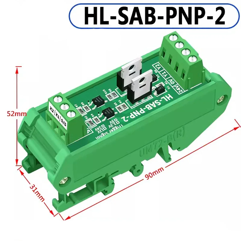 

PLC DC Amplifier Board 2-way Contactless Solid State Relay Module Photoelectric Isolation PNP NPN DC3.3 5V 12V 24V Output