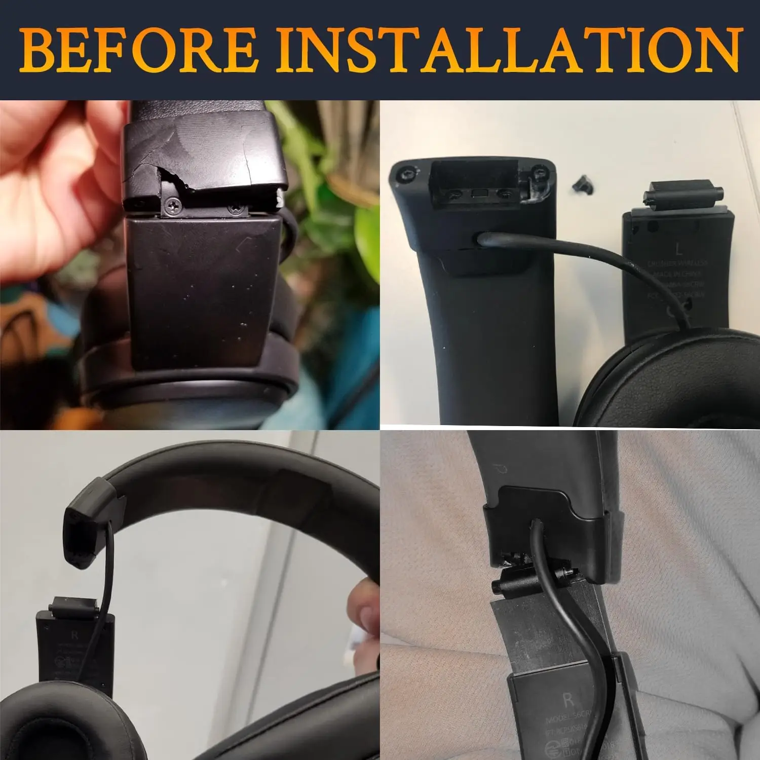 Headband Buckle Lock for Skullcandy Crusher Wireless Headphones End Caps Side Cover Slider Hinge Replacement Repair Accessories
