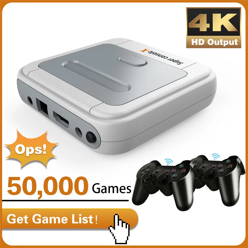 X Pro Ретро 4K WiFi Супер консоль HD ТВ видео игровые консоли для PS1/PSP/N64/DC с 50000 + игр 2 4G