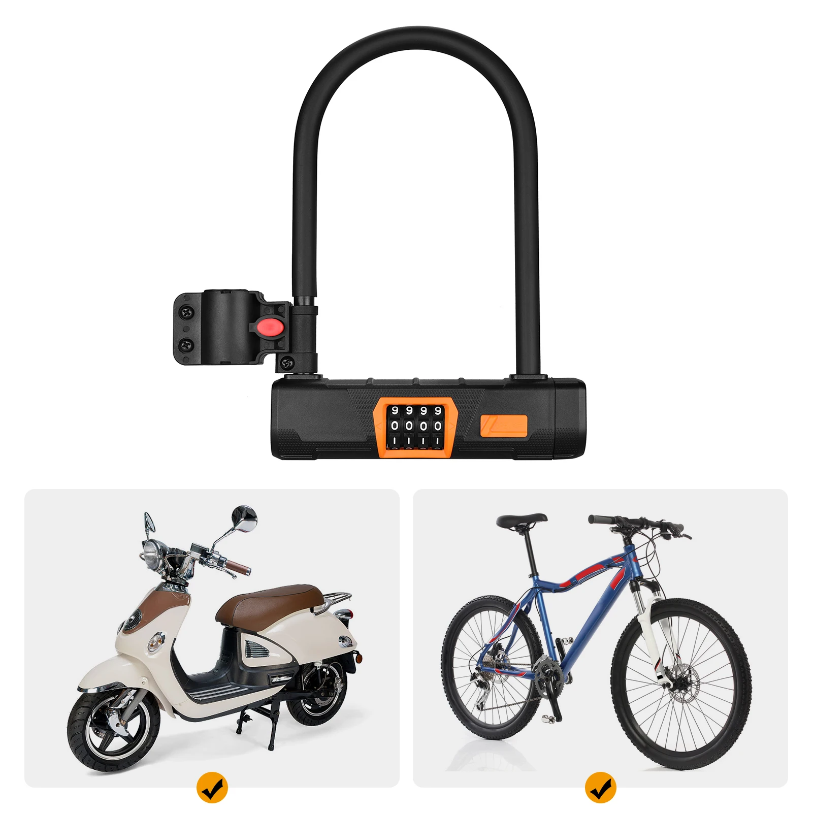 BicycleULockAntitheftBikePasswordLockULockEBikeLockSafety